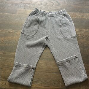 Aerie Gray Track Pants with Elastic Cuffs